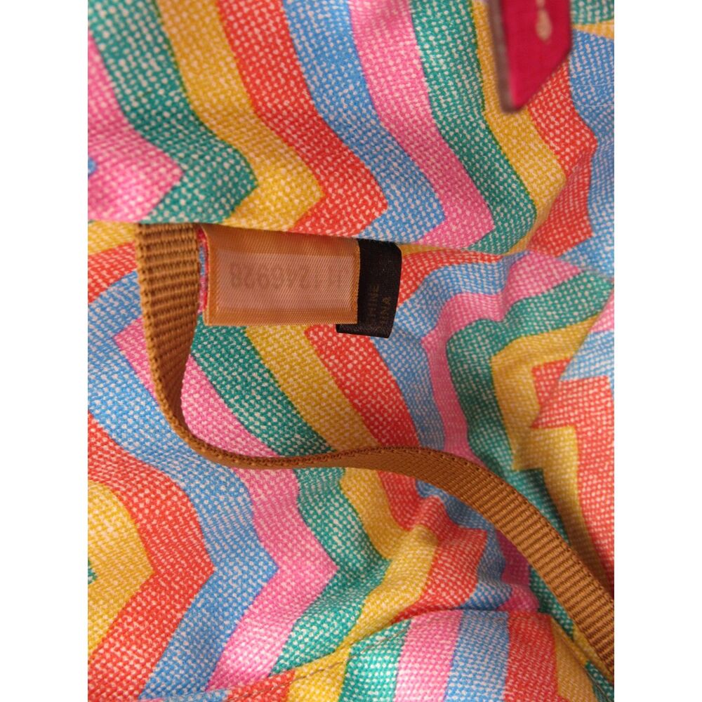 RARE Dooney & Bourke Fuchsia Tote – Rainbow Chevron Lining – Lucca Collection - Picture 11 of 15